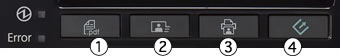 1 メールナビボタン 2 コピーナビボタン 3 PDFボタン 4 スキャンナビ/電源ボタン