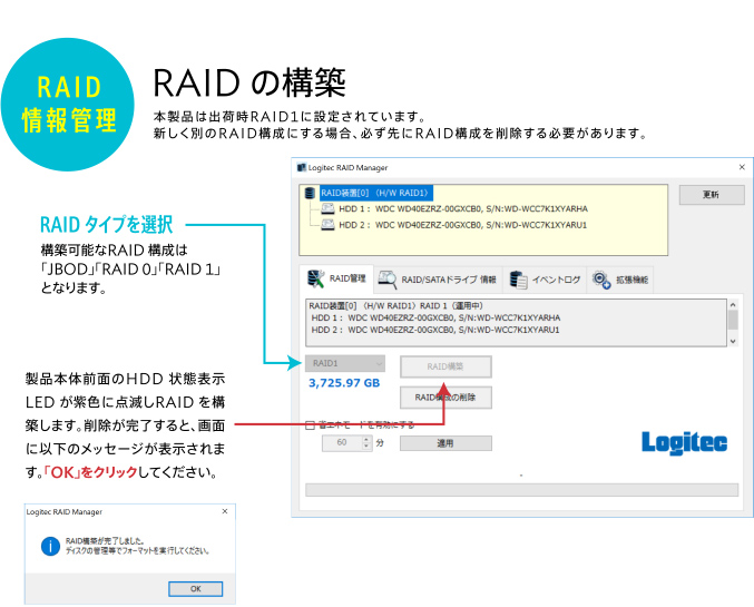 RAIDの構築