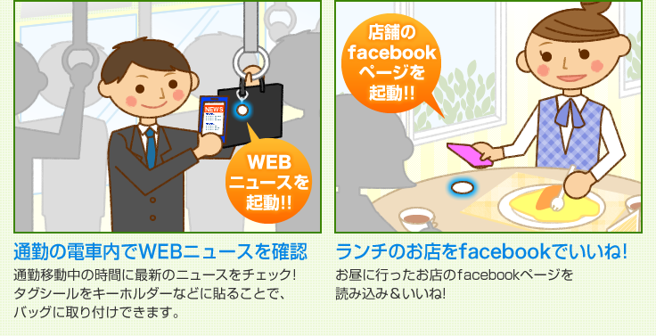 通勤の電車内でWEBニュースを確認　ランチのお店をfacebookでいいね