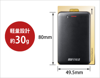カードよりコンパクトな 低消費電力ポータブルSSD