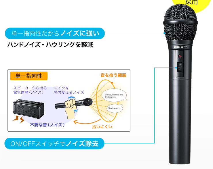 単一指向性だからノイズに強い