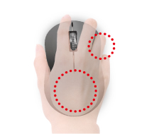バッファローオリジナル設計の左右対称マウス