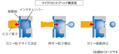 写真高画質の決め手、マイクロピエゾヘッド