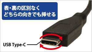 表・裏の区別なく挿せるUSB Type-Cコネクター