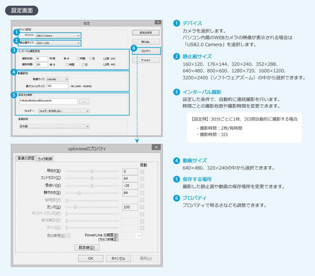 機能満載の専用ソフト