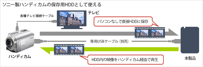 ソニー製ハンディカムとの接続図