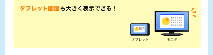 タブレット画面も大きく表示できる