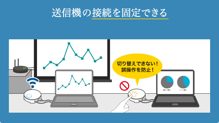 送信機の接続を固定できる