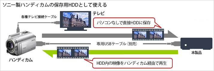 ソニー製ハンディカムとの接続図