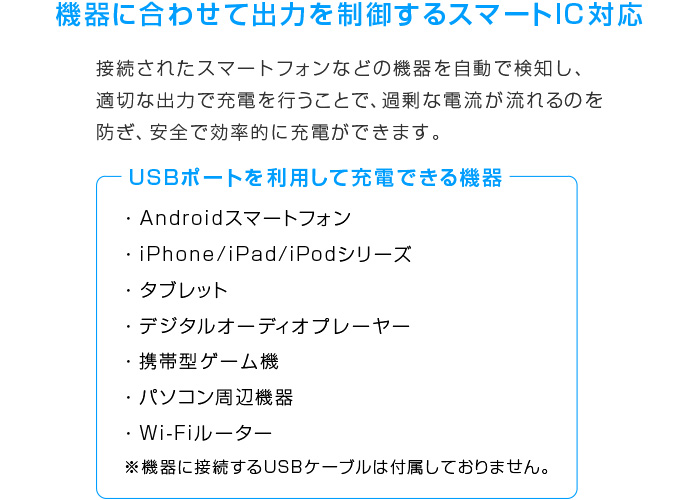 機器に合わせて出力を制御するスマートIC対応