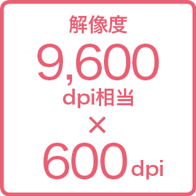 画像:解像度9600dpi相当×600dpi