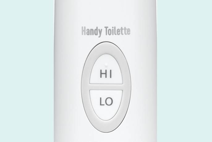 洗浄中に手元のボタンで強弱切り換えが可能 HI LO