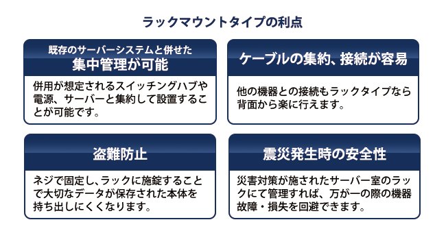 ラックマウントタイプの利点