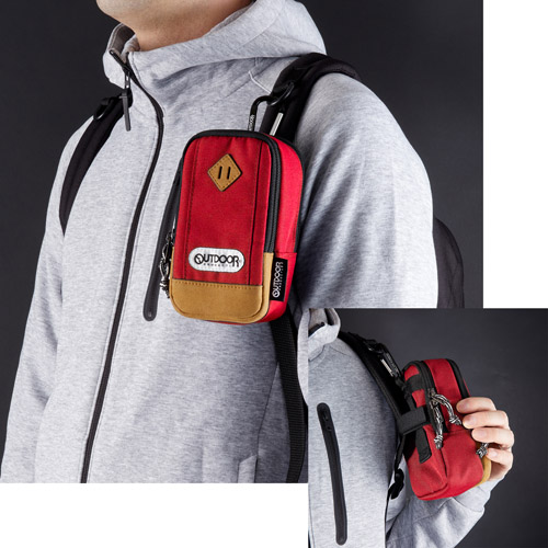 OUTDOOR PRODUCTS(アウトドアプロダクツ) カメラポーチ 04 レッド