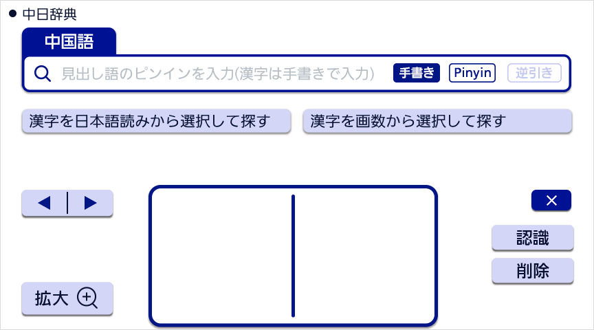 中国語手書き検索