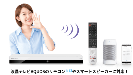 液晶テレビAQUOSのリモコン※11やスマートスピーカーに対応！