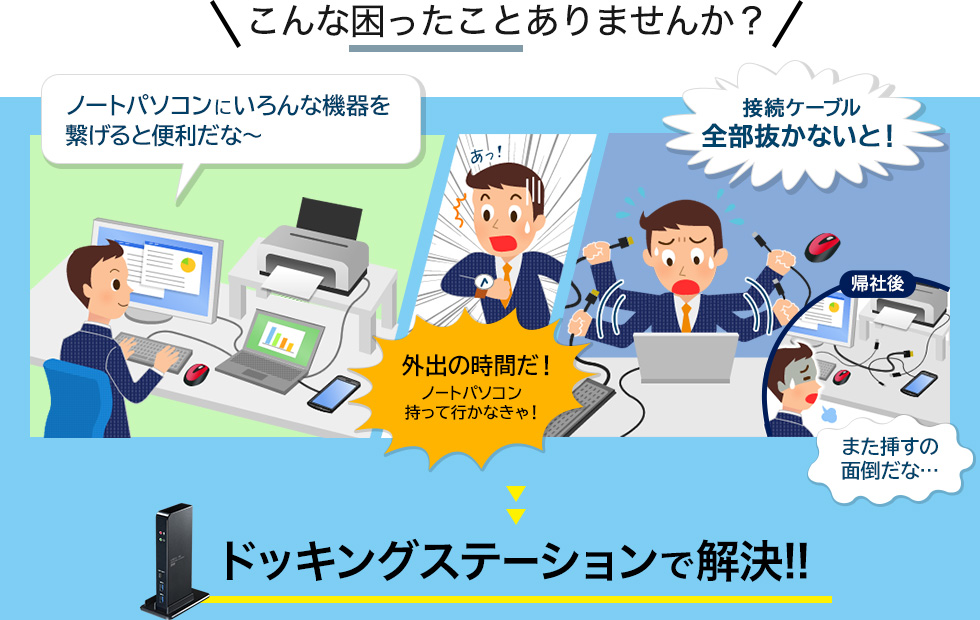 こんな困ったことありませんか？　ドッキングステーションで解決