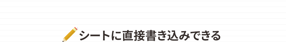 シートに直接書き込みできる