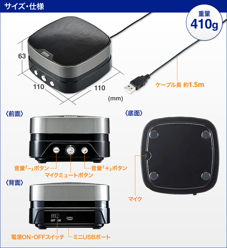 e-TREND｜サンワサプライ MM-MC28 [WEB会議小型スピーカーフォン]