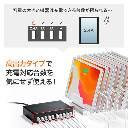 高出力タイプで充電対応台数を気にせず使える!