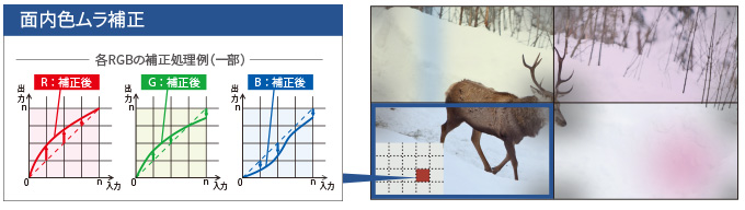 各RGBの補正処理例（一部）