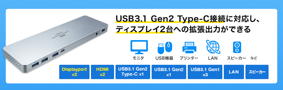 80%OFF!】 サンワサプライ USB Type-C専用ドッキングステーション HDMI DisplayPort対応 PD対応 USB-CVDK6  fucoa.cl