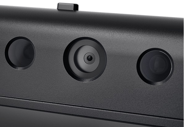 Close up shot of Lenovo ThinkCenter TIO 27 camera