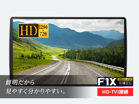 HD画質(1280×720)の高精細映像を大画面で確認できる