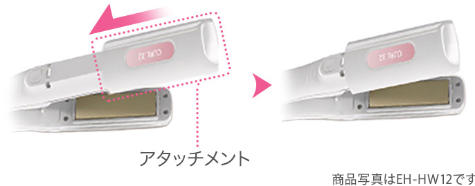 イメージ画像:スライドするアタッチメント(商品写真はEH-HW12です)