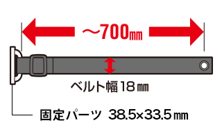 ベルト長さが調整可能