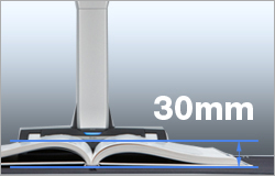 厚みが30mmある本などもそのまま読み取。