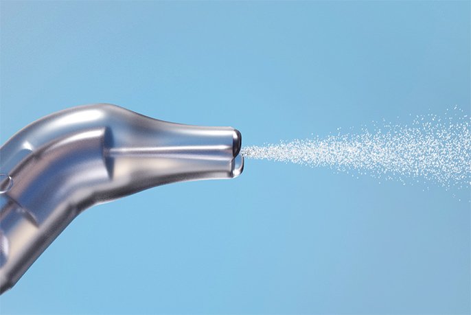 写真：ノズルから気泡が出ているイメージ