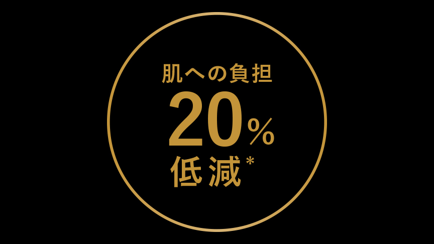 肌への負担20％低減＊