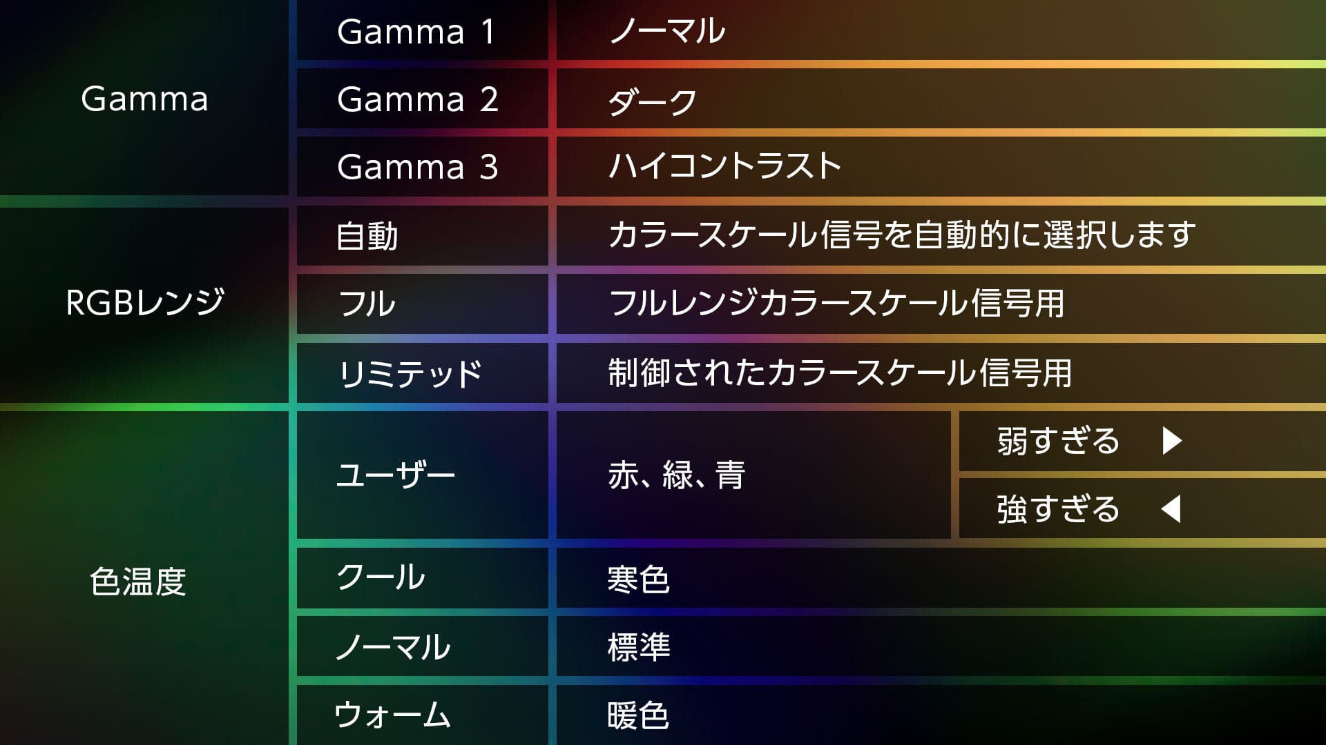 多彩な色調整