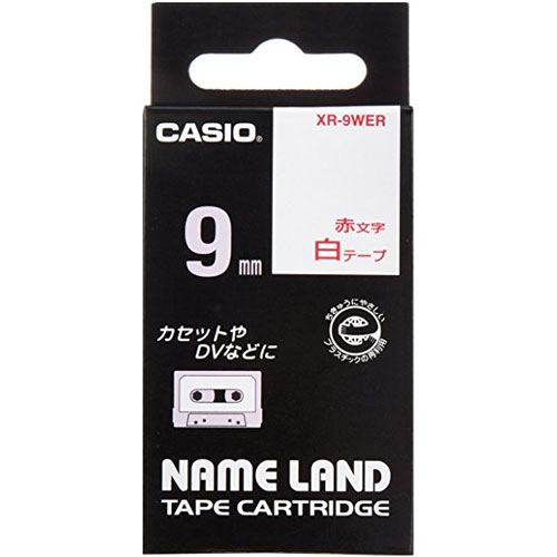 カシオ XR-9WER [ネームランドテープ9mm 赤]