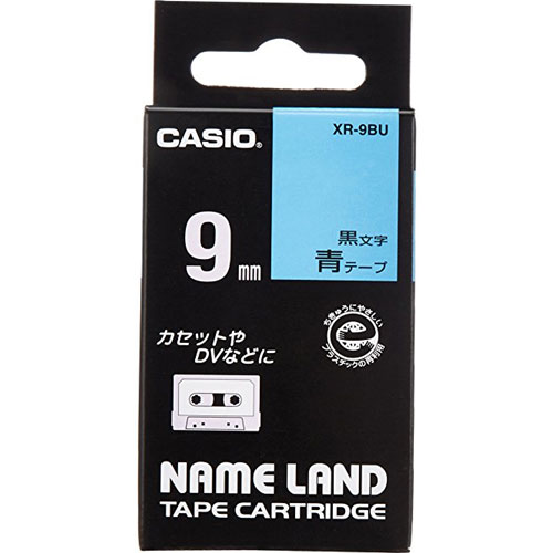 カシオ XR-9BU [ネームランドテープ9mm 青]