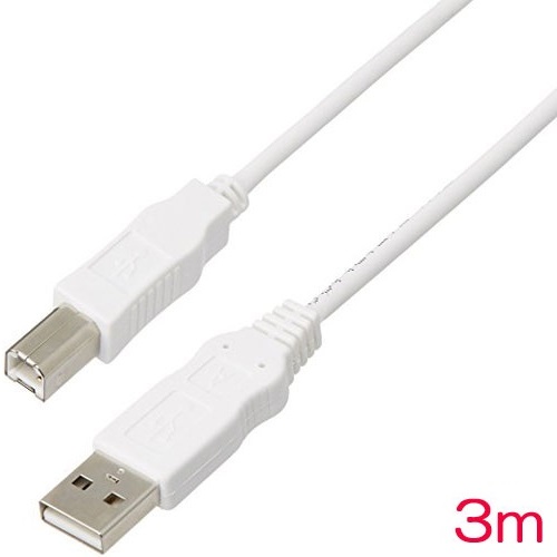 USB2-ECO30WH [EU RoHS指令準拠 USB2.0ケーブル ABタイプ/3.0m(ホワイト)]