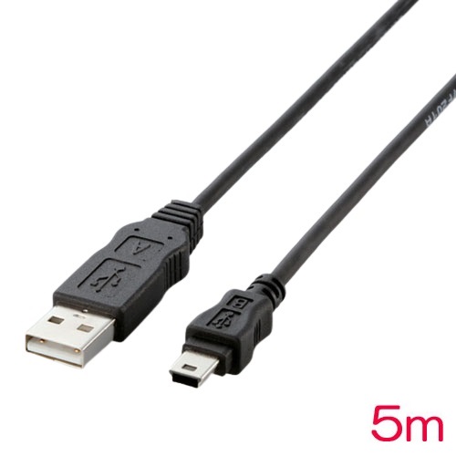 エレコム USB-ECOM550 [EU RoHS準拠USBケーブル A:miniB/5.0m(ブラック)]