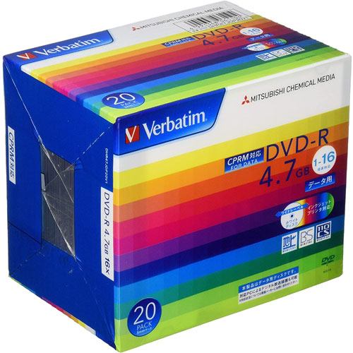 三菱化学メディア DHR47JDP20V1 [DVD-R 4.7GB 16倍速対応 20枚 白]