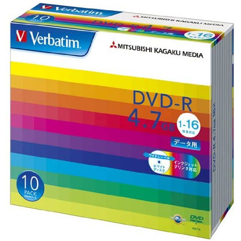 三菱化学メディア DHR47JP10V1 [DVD-R 4.7GB 16倍速対応 10枚 白]