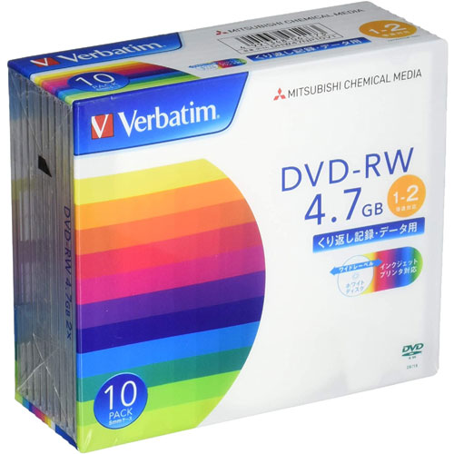 三菱化学メディア DHW47NP10V1 [DVD-RW 4.7GB 2倍速対応 10枚 白]