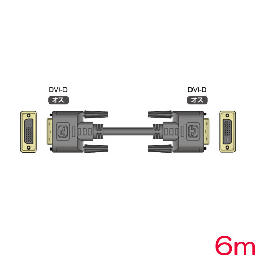 イメージニクス DVIP-DVIP6m [デジタルRGB(DVI)用ケーブル 両端DVI-D(オス) 6m]