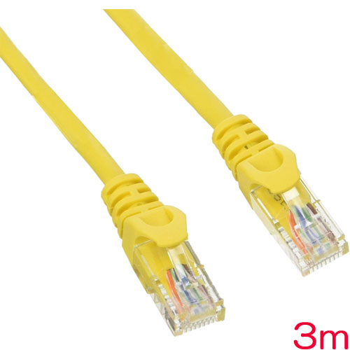 グリーンハウス GH-CBE5E-3MY [CAT5E LANケーブル 簡易パッケージ イエロー 3M]