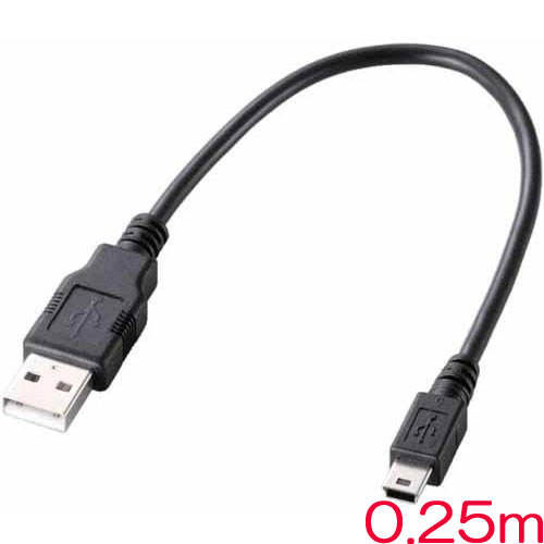 U2C-GMM025BK [USB2.0ケーブル/ゲーム用/A-miniBタイプ/0.25m/ブラック]