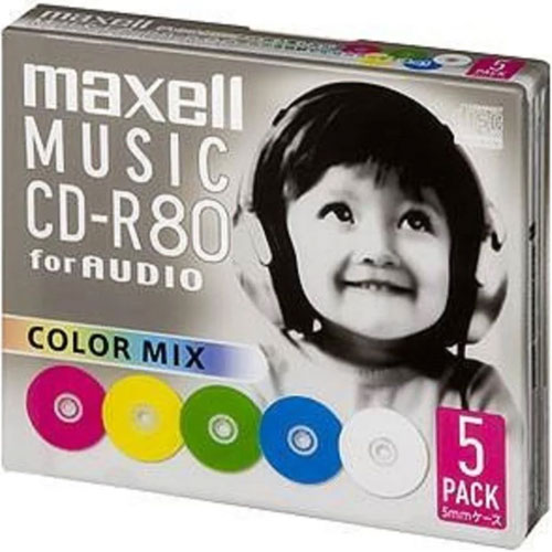 日立マクセル CDRA80MIX.S1P5S [音楽用CD-R 80分 カラーレーベル、5P]