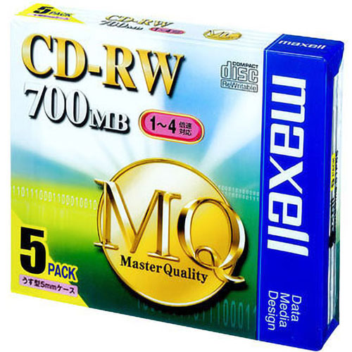 CDRW80MQ.S1P5S [CDRW・1-4倍速対応・容量700MB・5枚パック]