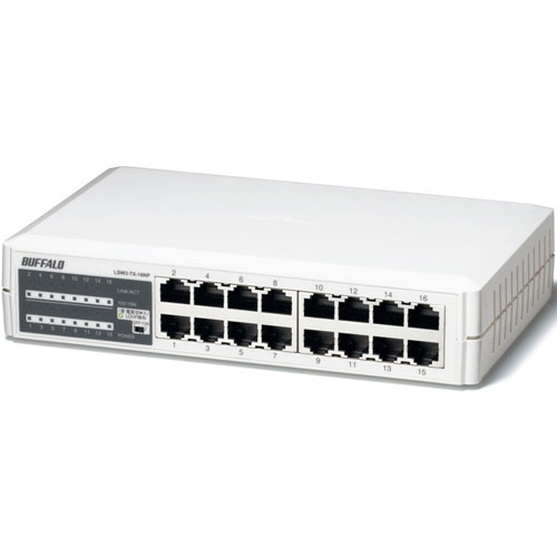 バッファロー LSW3-TX-16NP [10/100M スイッチングHub 電源内蔵モデル 16ポート]