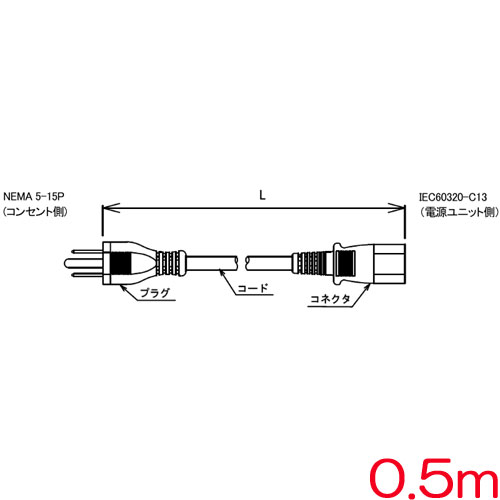 富士通 PY-CBP103 [電源ケーブル(AC100V対応/0.5m)]