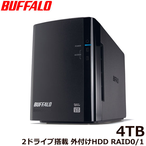 バッファロー HD-WL4TU3/R1J [ミラーリング機能 USB3.0用 外付HDD 2ドライブ 4TB]