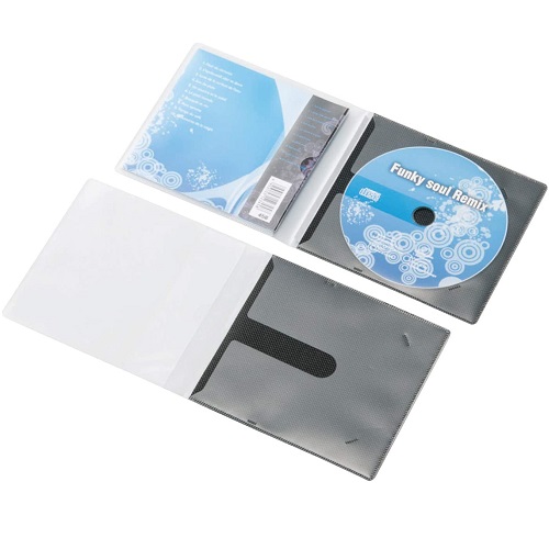 エレコム CCD-DPC10BK [CD/DVD用スリム収納ソフトケース/1枚収納/10個/ブラック]